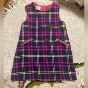 Mini Boden Plaid toddler dress festive winter size 3 - 4